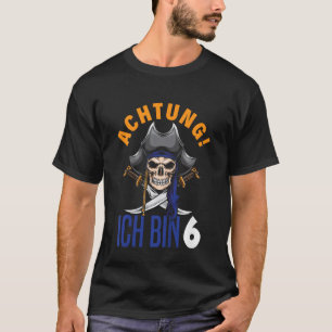 Kinder 6. Geburtstagskinder 6 Jahre Skull Pirate B T-Shirt