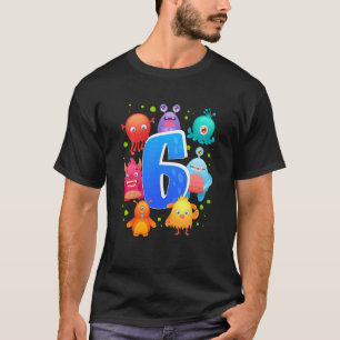 Kinder 6 Geburtstagsmonster Geburtstagsparty T-Shirt