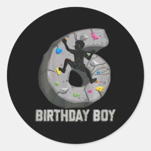 Kinder 6 Jahre alt Bouldering 6. Geburtstag Advent Runder Aufkleber