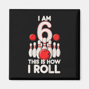 Kinder 6 Jahre alt Bowling Party 6. Geburtstag ist Magnet