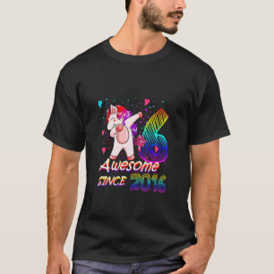 Kinder 6 Jahre alt Einhorn am 6. Geburtstag Gir T-Shirt