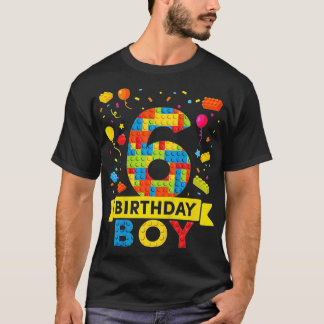Kinder 6 Jahre alt Gebäude Blocks 6. Geburtstag Ju T-Shirt