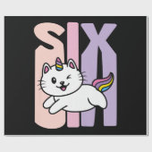 Kinder 6 Jahre alt Niedlich Caticorn Katze Unicorn Geschenkpapier (Flach)