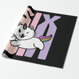 Kinder 6 Jahre alt Niedlich Caticorn Katze Unicorn Geschenkpapier