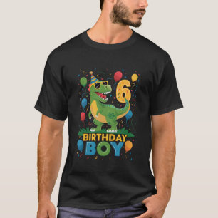 Kinder 6 Jahre alt T Rex Dinosaurier 6. Geburtstag T-Shirt