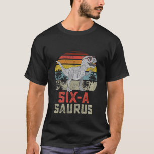 Kinder 6 Jahre alte Dinosaurier-Geburtstagsfeier 6 T-Shirt
