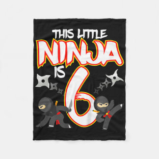 Kinder 6 Jahre alter Ninja-Geburtstagsfeier Kampfs Fleecedecke