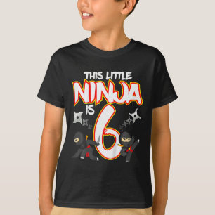 Kinder 6 Jahre alter Ninja-Geburtstagsfeier Kampfs T-Shirt