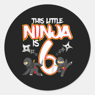 Kinder 6 Jahre alter Ninja-Geburtstagsfeier Martia Runder Aufkleber
