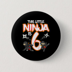 Kinder 6 Jahre alter Ninja-Geburtstagsparty Kampfs Button