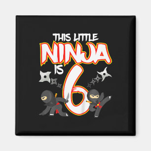Kinder 6 Jahre alter Ninja-Geburtstagsparty Kampfs Magnet