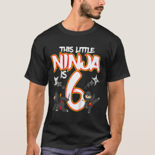 Kinder 6 Jahre alter Ninja-Geburtstagsparty Kampfs T-Shirt