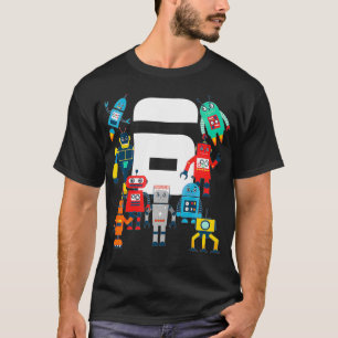 Kinder 6 Jahre alter Roboter Geburtstag Roboter Wi T-Shirt