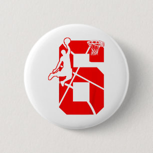 Kinder 6 Jahre Basketball GeburtstagspartyThema Button