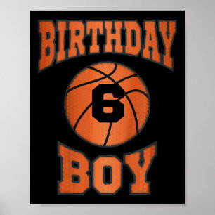 Kinder 6 Jahre Junge 6. Geburtstag Basketball Sie Poster