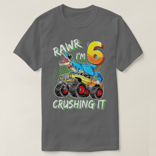 Kinder 6 Jahre Junge Junge Mädchen T rex 6. T-Shirt (Design vorne)