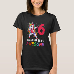 Kinder 6 Jahre Mädchen Teens Dabbing Einhorn 6. B T-Shirt