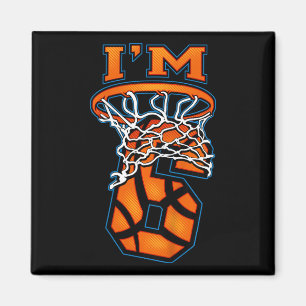 Kinder 6th Birthday Basketball I m 6 Boy Girl 6th Magnet