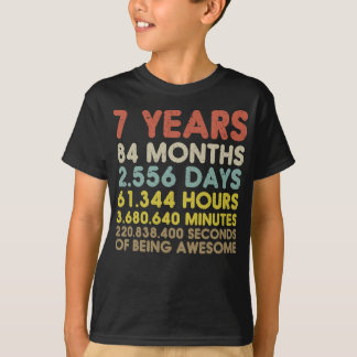 Kinder 7. 84. Geburtstag 7 Jahre Vintag Retro T-Shirt