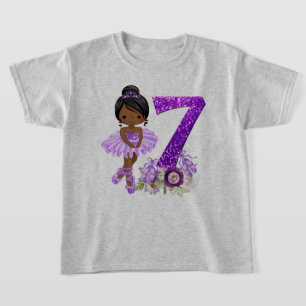 Kinder 7. afroamerikanischer Balletttänzer Geburts T-Shirt