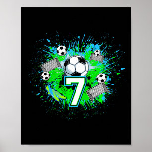 Kinder 7. Fußball-Geburtstagsfeier 7 Jahre alter F Poster