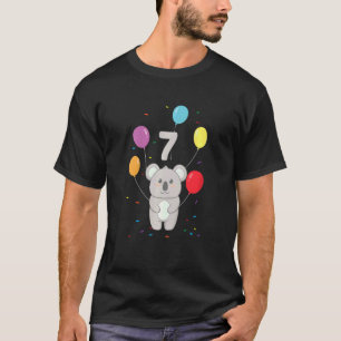 Kinder 7. Geburtstag 7 Jahre Koala Balloons Austra T-Shirt