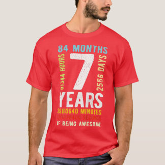 Kinder 7. Geburtstag 7 Jahre Vintages Retro 84 Mo. T-Shirt