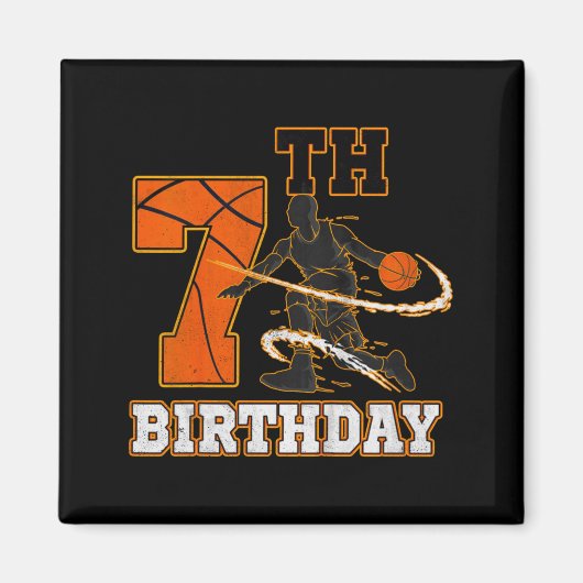 Kinder 7. Geburtstag Basketball Kinder Jungen Männ Magnet (Vorne)