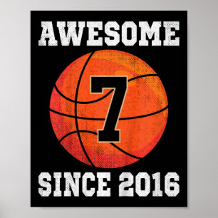 Kinder 7. Geburtstag Basketball Lover 7 Jahre alte Poster