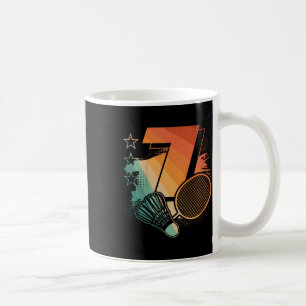 Kinder 7. Geburtstag Boy Badminton Player Badminto Kaffeetasse