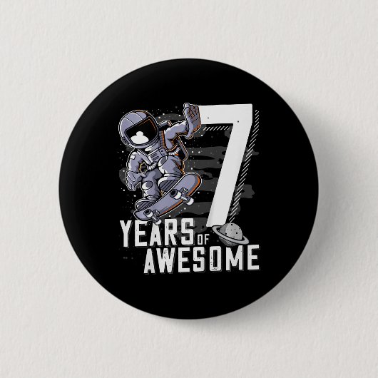 Kinder 7. Geburtstag Button (Vorderseite)