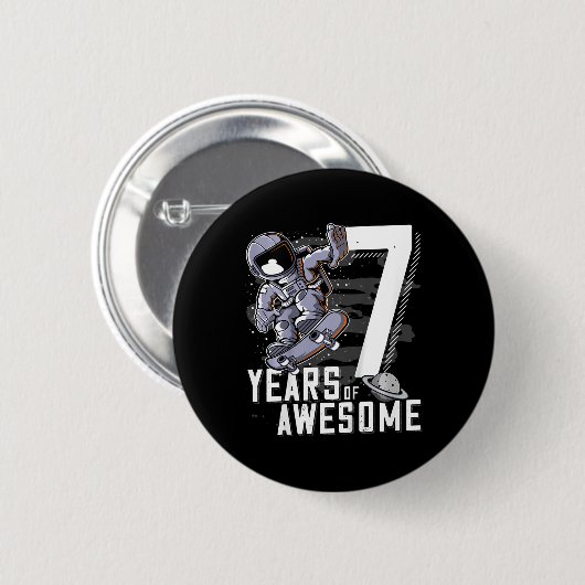 Kinder 7. Geburtstag Button (Vorne & Hinten)