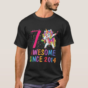 Kinder 7. Geburtstag Dabbing Einhorngeschenk für 7 T-Shirt
