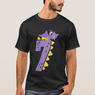 Kinder 7. Geburtstag Dinosaur Vorgeschichtliches T T-Shirt