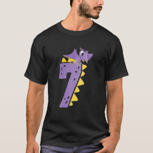 Kinder 7. Geburtstag Dinosaur Vorgeschichtliches T T-Shirt