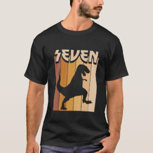 Kinder 7. Geburtstag Dinosaurier Junge Mädchen 7 J T-Shirt