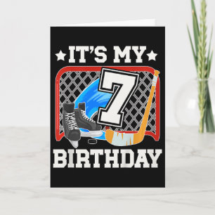 Kinder 7. Geburtstag Eishockey Junge 7 Jahre alt E Karte
