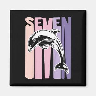 Kinder 7. Geburtstag Geschenk Dolphin Fan 7 Jahre Magnet