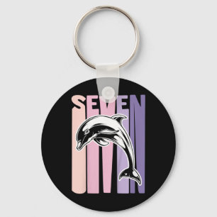 Kinder 7. Geburtstag Geschenk Dolphin Fan 7 Jahre Schlüsselanhänger