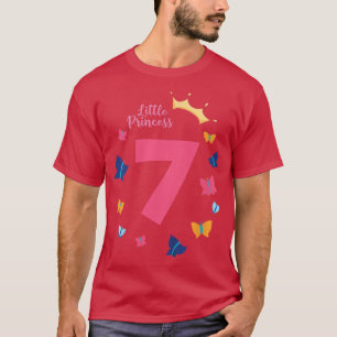 Kinder 7. Geburtstag Girl Princess Butterfly Niedl T-Shirt