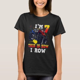 Kinder 7. Geburtstag ich bin 7 So Roll Monster T-Shirt