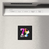 Kinder 7 Geburtstag Junge Fußball 7. Geburtstag Magnet (In Situ (Geschirrspüler))