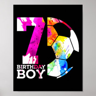 Kinder 7 Geburtstag Junge Fußball 7. Geburtstag  Poster