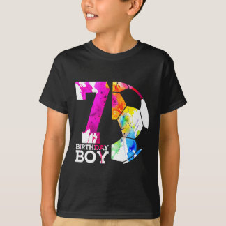 Kinder 7 Geburtstag Junge Fußball 7. Geburtstag T-Shirt
