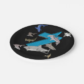 Kinder 7. Geburtstag Jungen Hai Weiße Haie Pappteller (Schrägansicht)