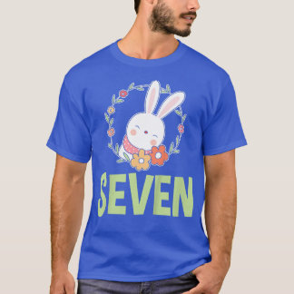 Kinder 7. Geburtstag Mädchen Rabbit 7 Jahre Hasen T-Shirt