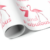 Kinder 7. Geburtstag Niedlich rosa Flamingo Geschenkpapier (Rolleneckpunkt)