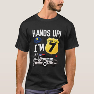 Kinder 7. Geburtstag Polizist Junge Sieben Jahre a T-Shirt