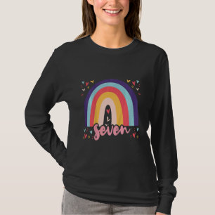 Kinder 7. Geburtstag Regenbogen Fan 7 Jahre alte M T-Shirt
