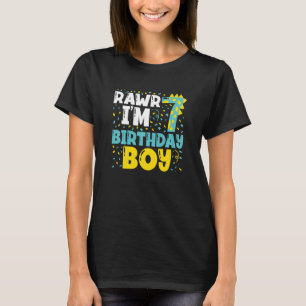 Kinder 7 Jahre alt 7. Geburtstag Junge Dinosaurier T-Shirt